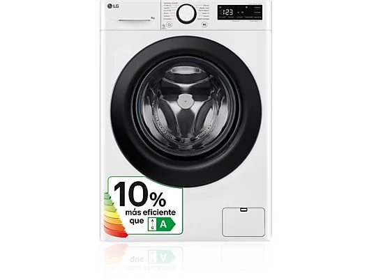 Lave-linge hublot - LG F4WR5009A6W, Série 500, 9 kg, 1 400 tr/min, 12 programmes, AI Direct Drive™, vapeur Steam™, Blanc