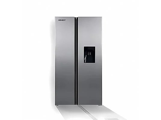 Réfrigérateur américain - HONEST H760DXVIN, Double porte, 505 L, Distributeur d'eau, Hauteur 178 cm, Argent